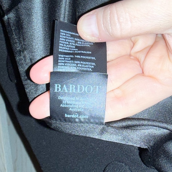 LIKE NEW Bardot Black Houndstooth Spliced Blazer Size L/8 - Picture 5 of 8